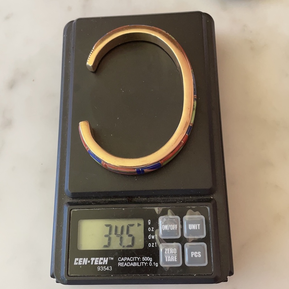 SOLD Vintage 14K Zuni Gold Multistone Walley Bracelet SoLD - Picture 13 of 16